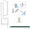 Radaway Nes Black Dws drzwi wnękowe 140cm prawe szkło przejrzyste rysunek techniczny